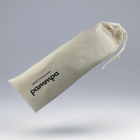 Pammpa alpargatas bag with "Made in Patagonia" printed on it.